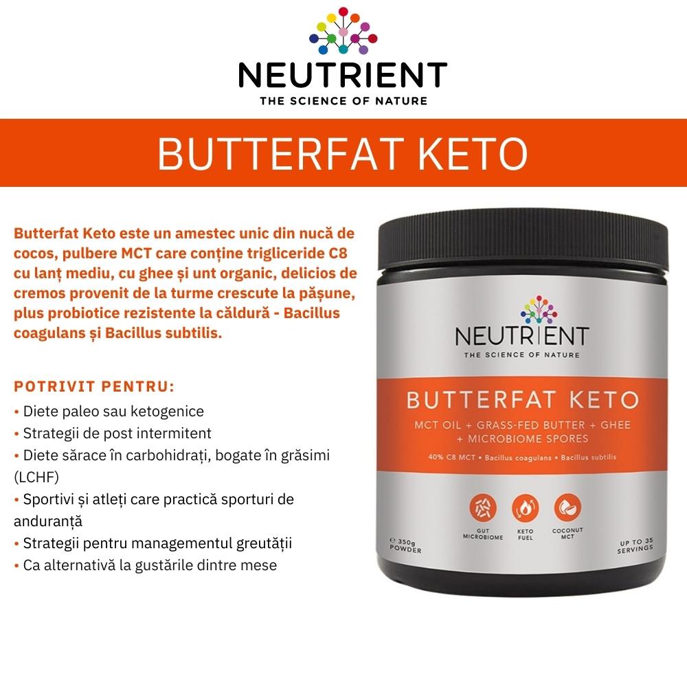 Butterfat Keto MCT Powder, Neutrient (350g) de la Botaniq.ro Simte
